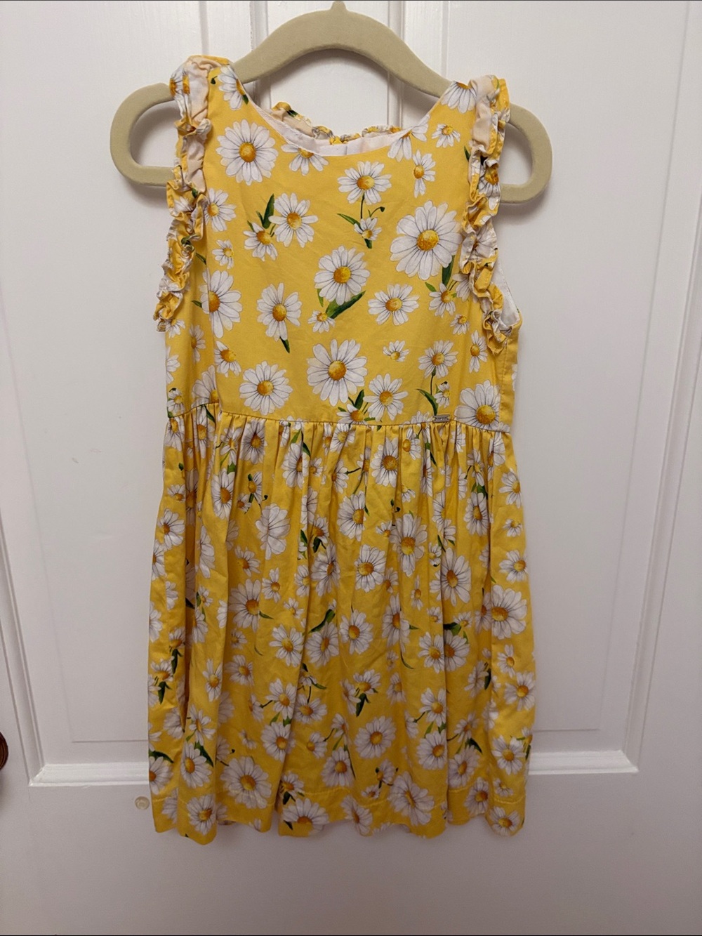 Size 5 Girls Mayoral Yellow Daisy Print Ruffle Sundress